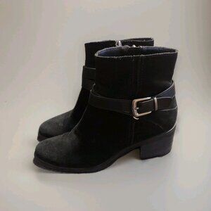 Bjorndal Karla Black Suede Leather Ankle Boots Anti-slip Zip Woman's Size 8.5